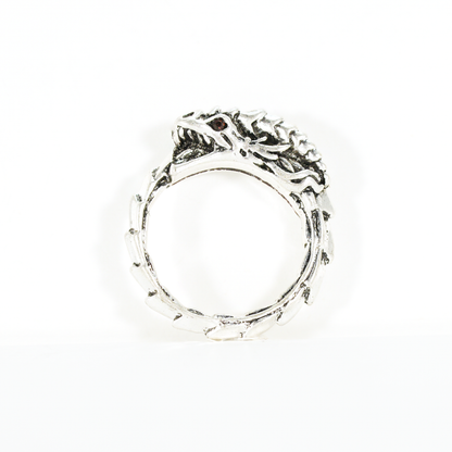Dragon Ouroboros Ring, Snake Totem Ring, Gothic Ouroboros Band for Protection and Eternity