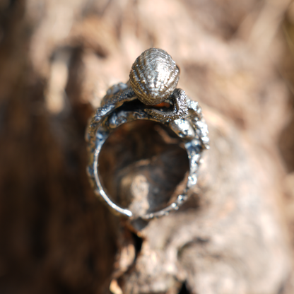 925 Sterling Silver Octopus Ring with Phantom Quartz | Handmade Ocean-Inspired Jewelry | Fantasy Statement Ring Gift