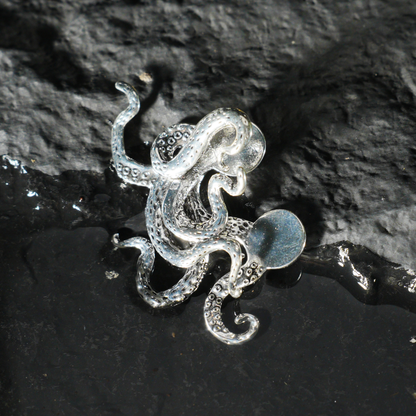 Einzigartige Oktopus-Brosche für Herrenanzüge, kreatives Finish-Design, personalisiertes High-End-Accessoire, ideal für geschäftliche und formelle Anlässe
