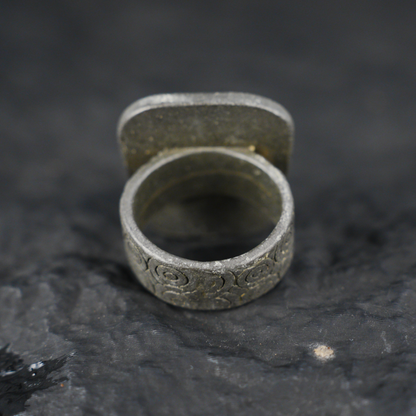 Night Cottage Scene Ring, Hand-Painted Landscape Jewelry, Artistic Statement Ring, Minimalist Healing Design