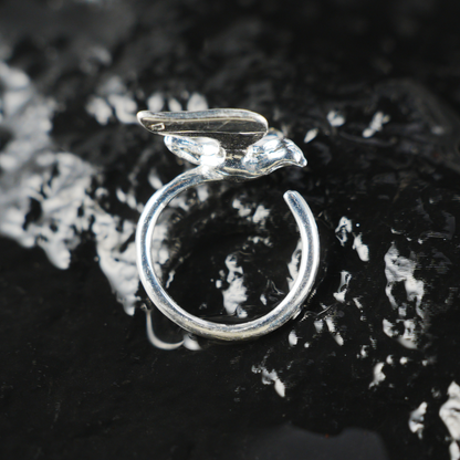 Flying Bird Ring, Minimalist Nature Jewelry, Freedom Animal Gift for Her