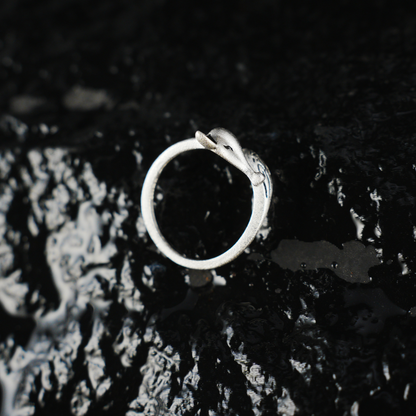 Adjustable Silver Fox Ring, Cute Minimalist Fox Design, Handmade Ring Gift for Her