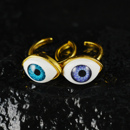 Gothic Evil Eye Statement Jewelry, Unisex Ring for Protection and Insight