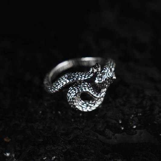 Snake Ring Gothic Serpent Jewelry | Protective Amulet Rebirth Symbol Ring | Unisex Snake Wrap Ring for Her or Him