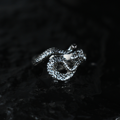 Snake Ring Gothic Serpent Jewelry | Protective Amulet Rebirth Symbol Ring | Unisex Snake Wrap Ring for Her or Him
