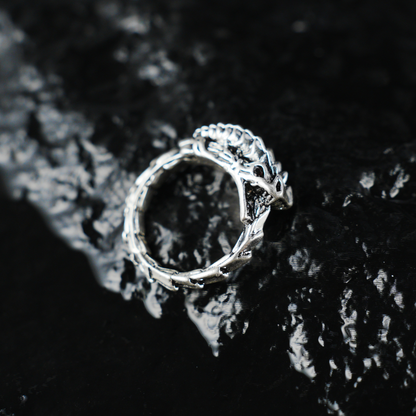 Dragon Ouroboros Ring, Snake Totem Ring, Gothic Ouroboros Band for Protection and Eternity