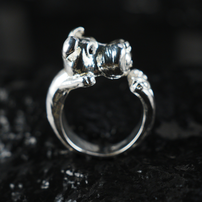 Puppy Hug Ring, 3D Dog Shape Animal Jewelry, Cute Pet Memorial Gift for Dog Lovers