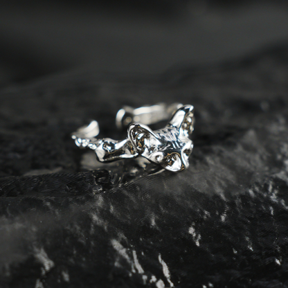 Süßer Katzenkopf Ring, Geschnitzter Tier Totem Schmuck, Emotionales Begleiter Geschenk, Unisex Handgefertigter Tier Ring