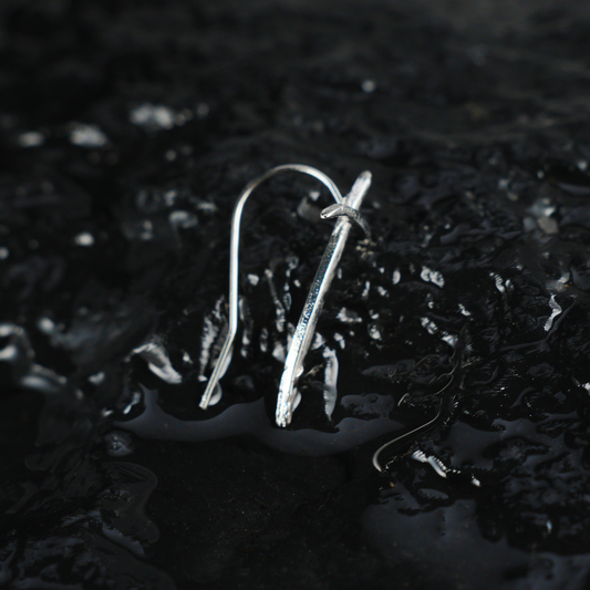Dagger Stud Earring, Gothic Knife Ear Jewelry, Punk Minimalist Sword Piercing for Unisex