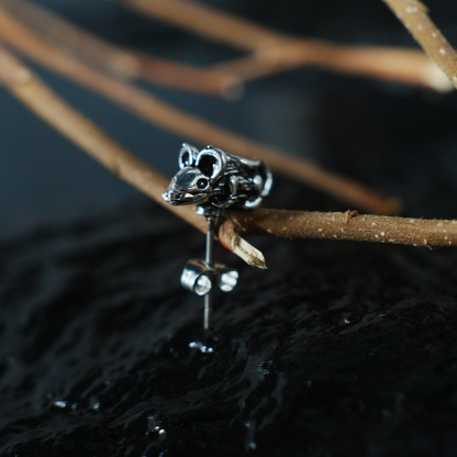 Whimsical Mouse Stud Earring | Animal Totem Jewelry | Vintage-Inspired Accessory