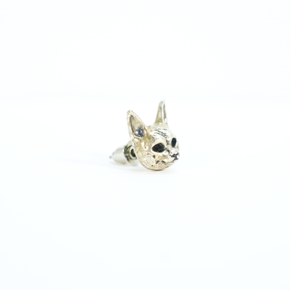 Gothic Cat Head Stud Earring, Mask Style Ear Stud, Vintage Dark Fashion for One Ear