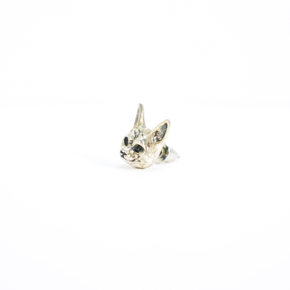 Gothic Cat Head Stud Earring, Mask Style Ear Stud, Vintage Dark Fashion for One Ear
