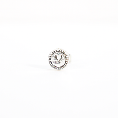 Vogelstempel Ohrstecker, Gothic Runder Siegel Ohrstecker, Minimalistischer Tier Totem Schmuck für Unisex Geschenk