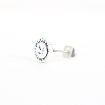 Vogelstempel Ohrstecker, Gothic Runder Siegel Ohrstecker, Minimalistischer Tier Totem Schmuck für Unisex Geschenk