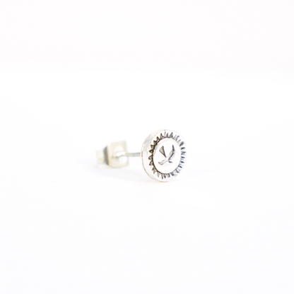 Vogelstempel Ohrstecker, Gothic Runder Siegel Ohrstecker, Minimalistischer Tier Totem Schmuck für Unisex Geschenk