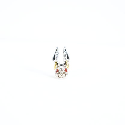 Gothic Bunny Ohrstecker, Hasenkopf Ohrstecker mit roten Augen und goldenen Creolendetails, Punk Totem Schmuck für Männer und Frauen