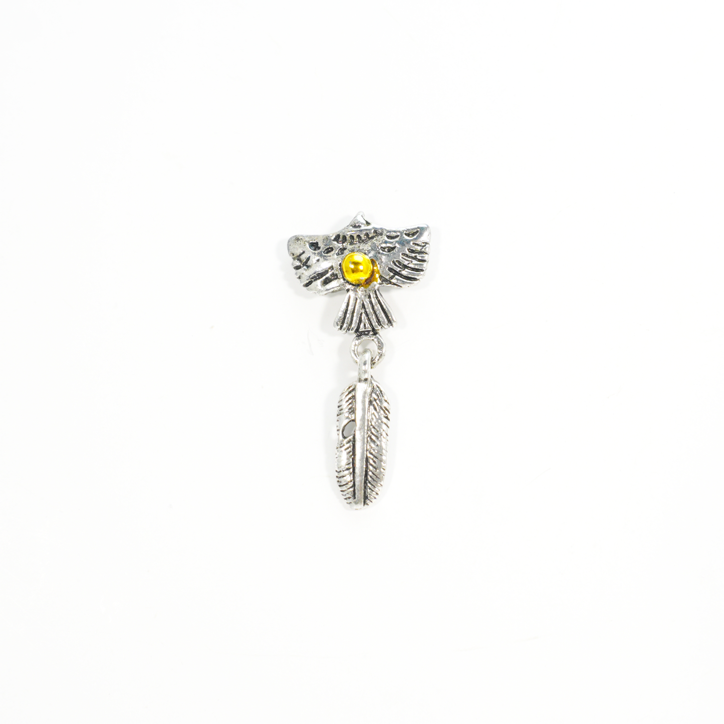 Flying Bird and Feather Drop Earring, Symbolic Totem Jewelry for Freedom, Spirit, and Inner Clarity