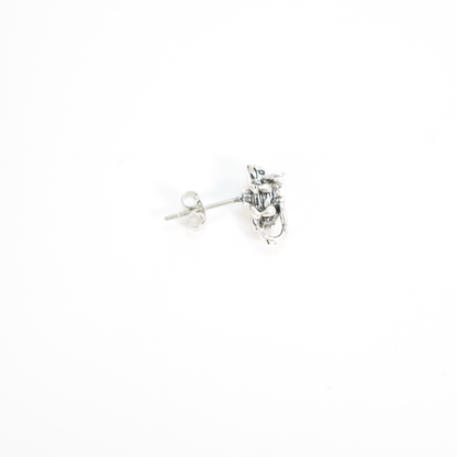 Whimsical Mouse Stud Earring | Animal Totem Jewelry | Vintage-Inspired Accessory