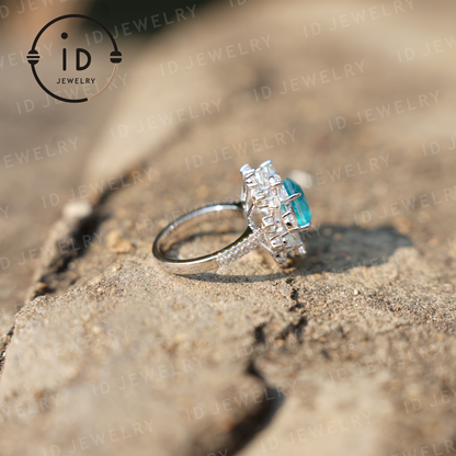 Luxurious Paraiba Tourmaline Ring in 925 Sterling Silver – Perfect Gift for Special Occasions