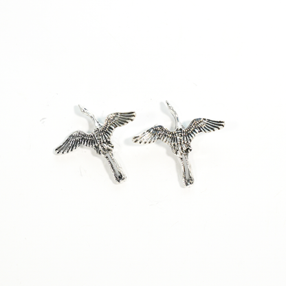 Ohrringe mit schwebendem Vogel | Symbol der Freiheit Talisman | Von der Natur inspirierte künstlerische Ohrstecker