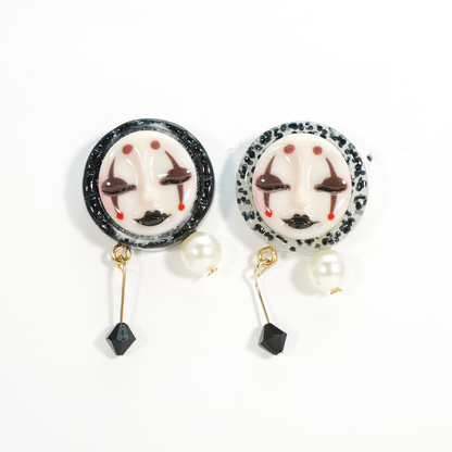 Gothic Drama Mask Earrings | Emotional Artistic Studs | Unique Gift for Her with Bold Personality