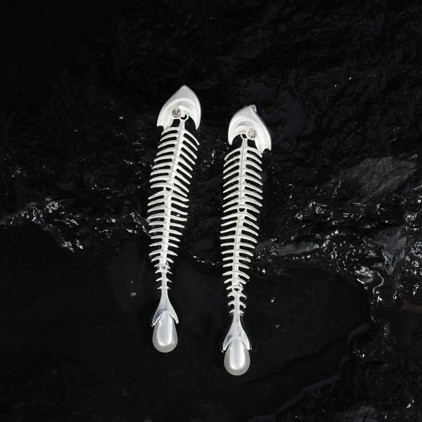 Deconstructed Fishbone Drop Earrings | Gothic Style Statement Jewelry | Bold Gift for Artistic Women Who Love Unique Design