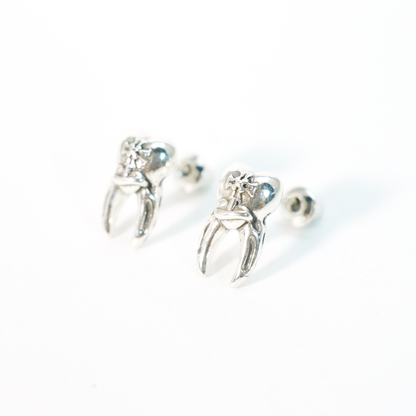 Zahnförmige Ohrstecker – Molar-Anatomie-Design, skurriler Miniaturschmuck für alternativen Stil und als Geschenk