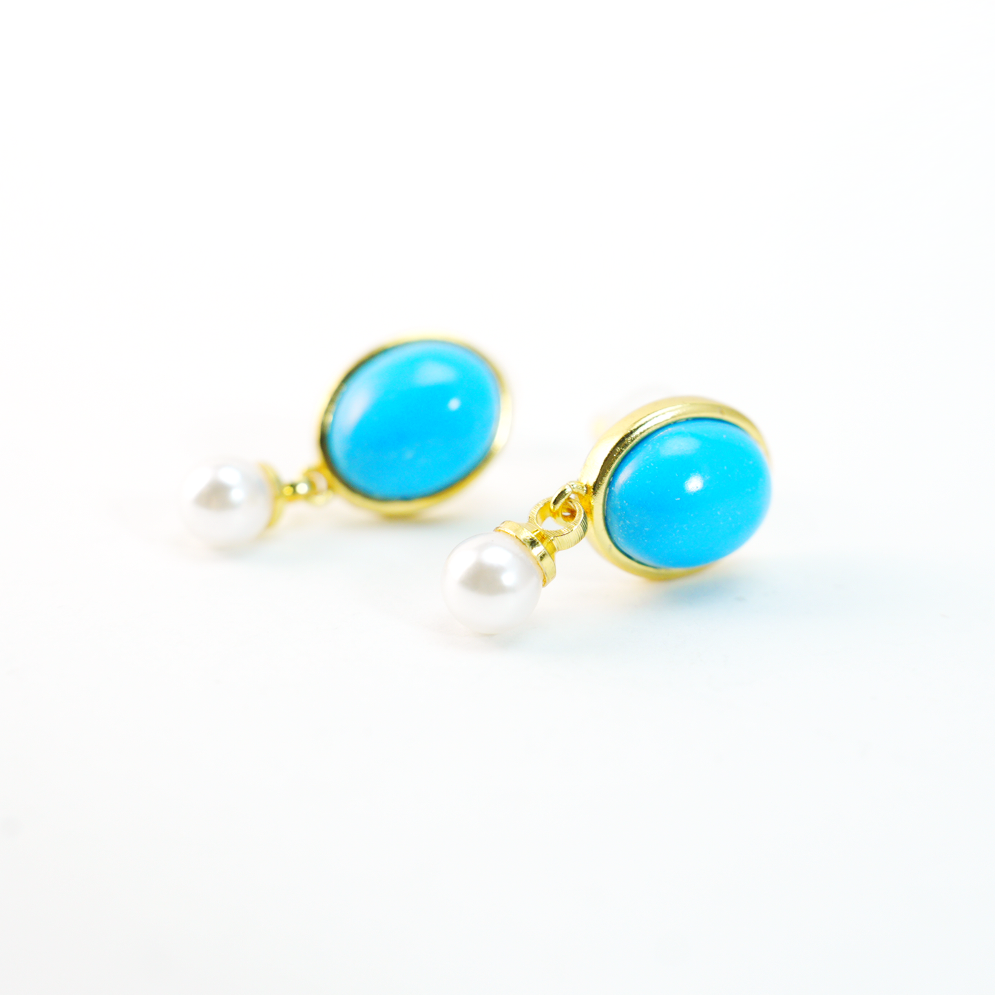 Blue Stud Earrings | Minimal Spiritual Jewelry | Vintage-Inspired Look | Elegant Everyday Design | Nature-Inspired Artistic Accessory