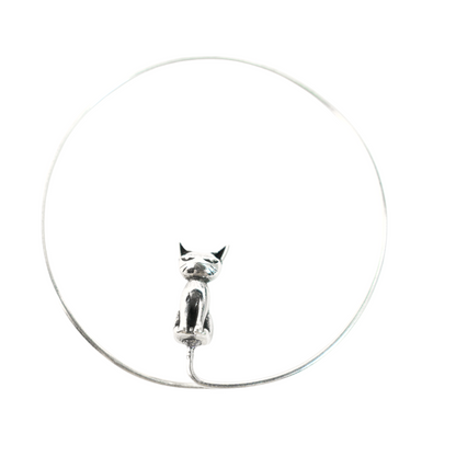 Minimalistische Zwillingskatzen-Creolen – Gedenkschmuck für Paare