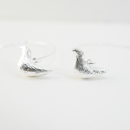 Bird Hoop Earrings – Minimalist Design with Delicate Bird Charm, Symbol of Peace and Inner Voice