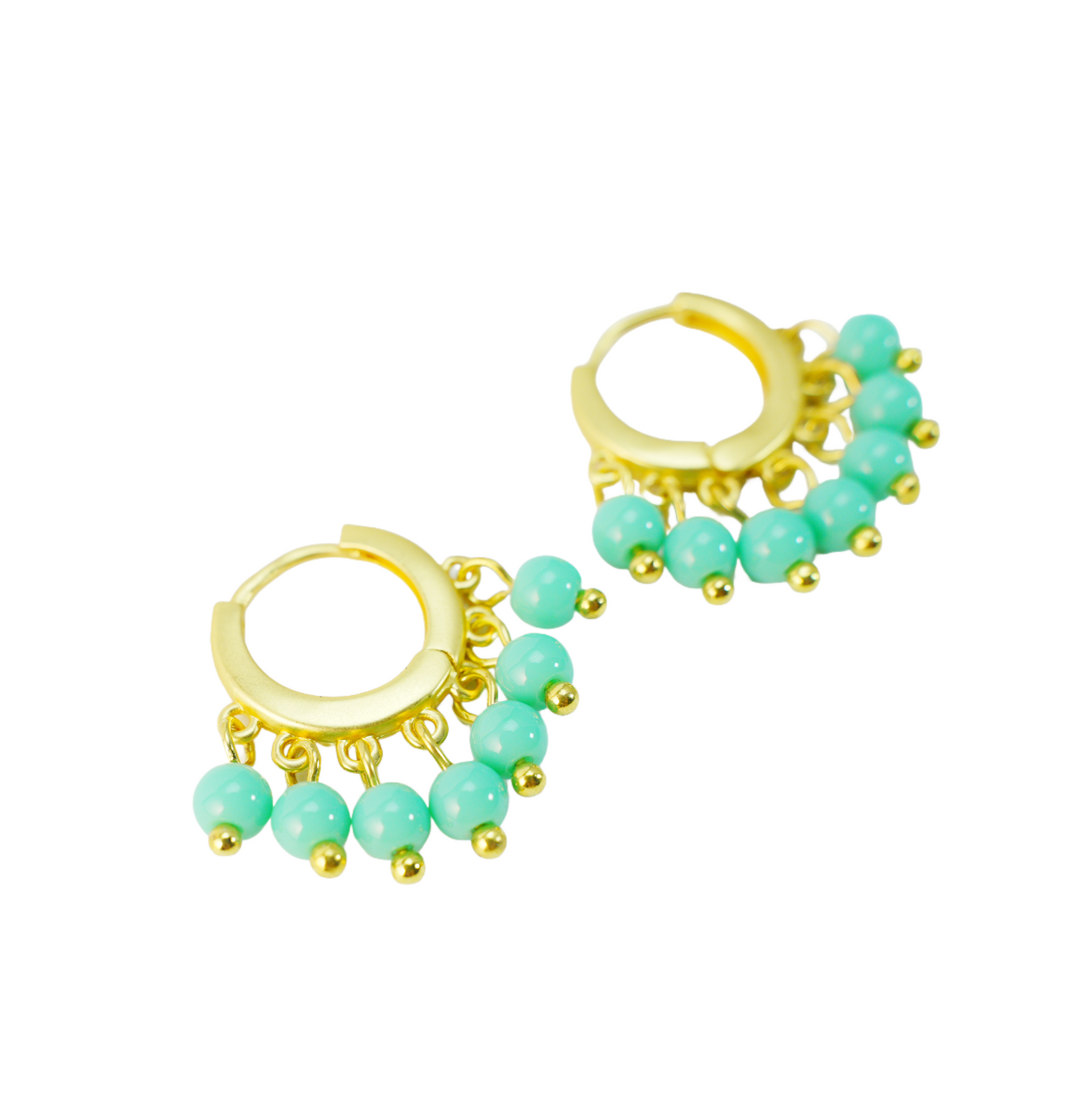Türkisfarbene Ohrringe, Natürlicher Heilschmuck, Boho-Stil, handgemachtes Geschenk für Frauen