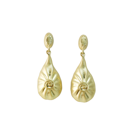 Totem Spiral Ohrstecker | Vintage Gold Textur Handgefertigte Ohrringe | Weibliche Energie Sonne Amulett Stil