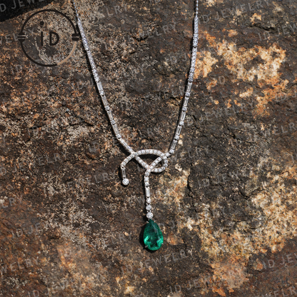 Elegant Emerald Pendant Necklace, 925 Sterling Silver Jewelry, Perfect Gift for Special Occasions