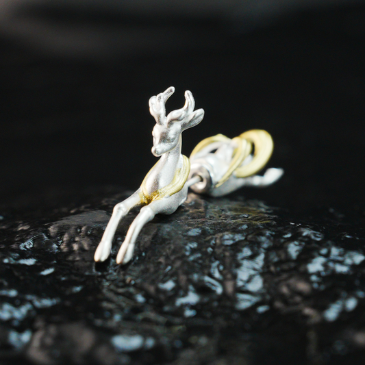 Deer Earrings – Mythical Fantasy Forest Animal Studs, Handmade Guardian Jewelry, Spirit Animal Gift for Her