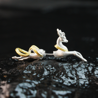 Hirsch Ohrringe – Mythische Fantasy Waldtier Ohrstecker, handgefertigter Schutzschmuck, Spirit Animal Geschenk für Sie