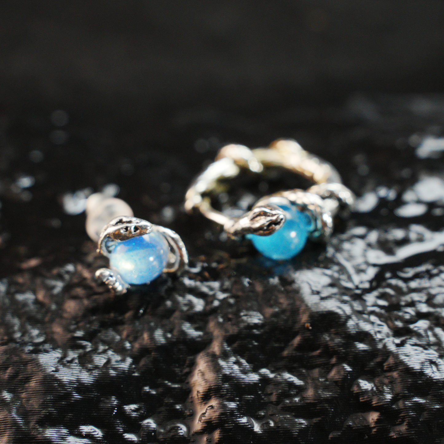 Serpent Guardian Crystal Earrings | Mystical Protection Studs | Unique Gift for Her with Spiritual Style