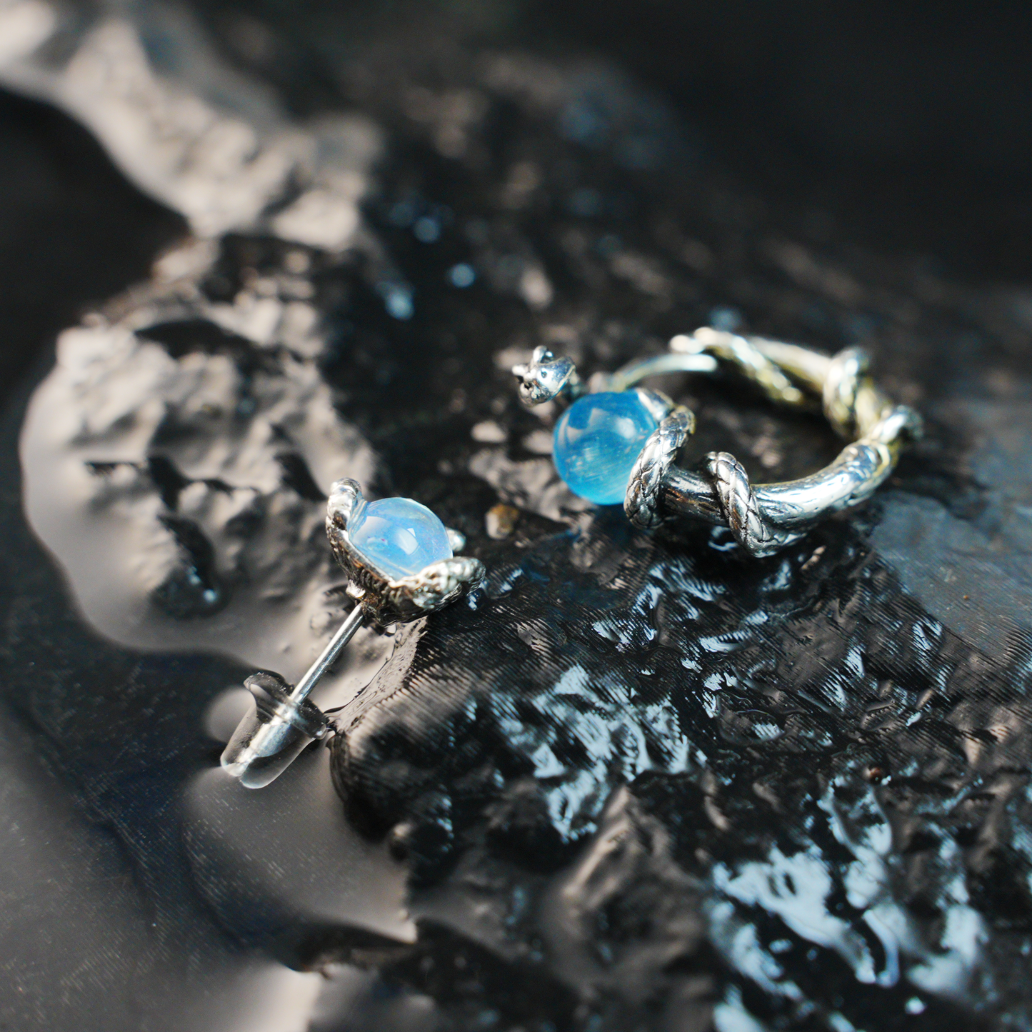 Serpent Guardian Crystal Earrings | Mystical Protection Studs | Unique Gift for Her with Spiritual Style