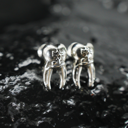 Zahnförmige Ohrstecker – Molar-Anatomie-Design, skurriler Miniaturschmuck für alternativen Stil und als Geschenk