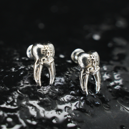 Zahnförmige Ohrstecker – Molar-Anatomie-Design, skurriler Miniaturschmuck für alternativen Stil und als Geschenk