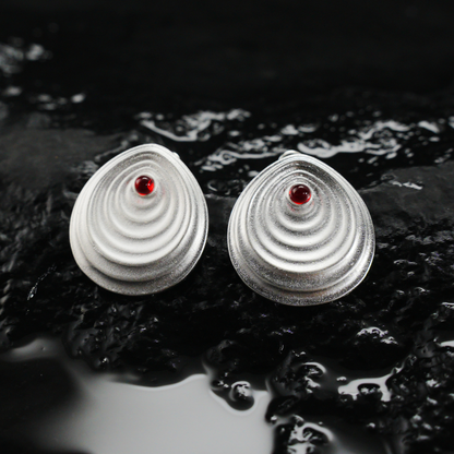 Minimalist Spiral Stud Earrings, Abstract Jewelry for Women, Artistic Modern Gift for Birthday, Anniversary or Self-Love