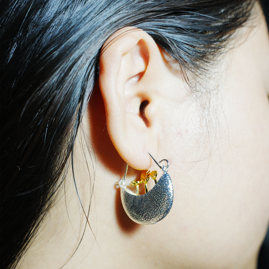 Tropfenohrringe mit sprießenden Blättern, Statement-Ohrringe aus natürlicher Kunst, leichter, pflanzeninspirierter Schmuck