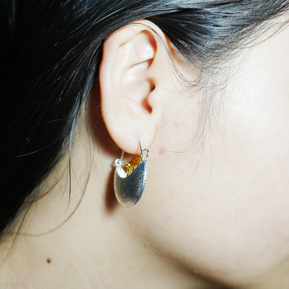 Tropfenohrringe mit sprießenden Blättern, Statement-Ohrringe aus natürlicher Kunst, leichter, pflanzeninspirierter Schmuck