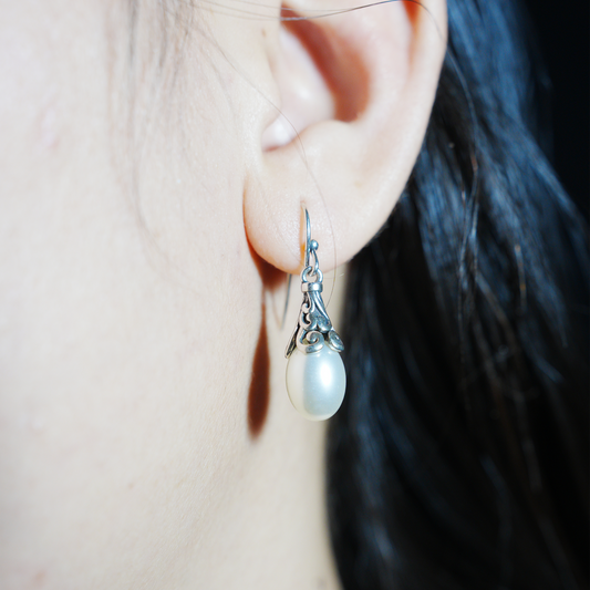 Elegant Drop Pearl Hook Earrings, Minimalist Long Dangle Style for Daily & Gift Wear