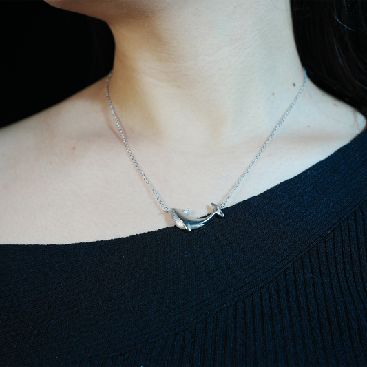 Wal Anhänger Halskette, Süßer Tier Charm, Minimalistischer Choker Schmuck, Alltägliches Geschenk für Sie, Wal Totem