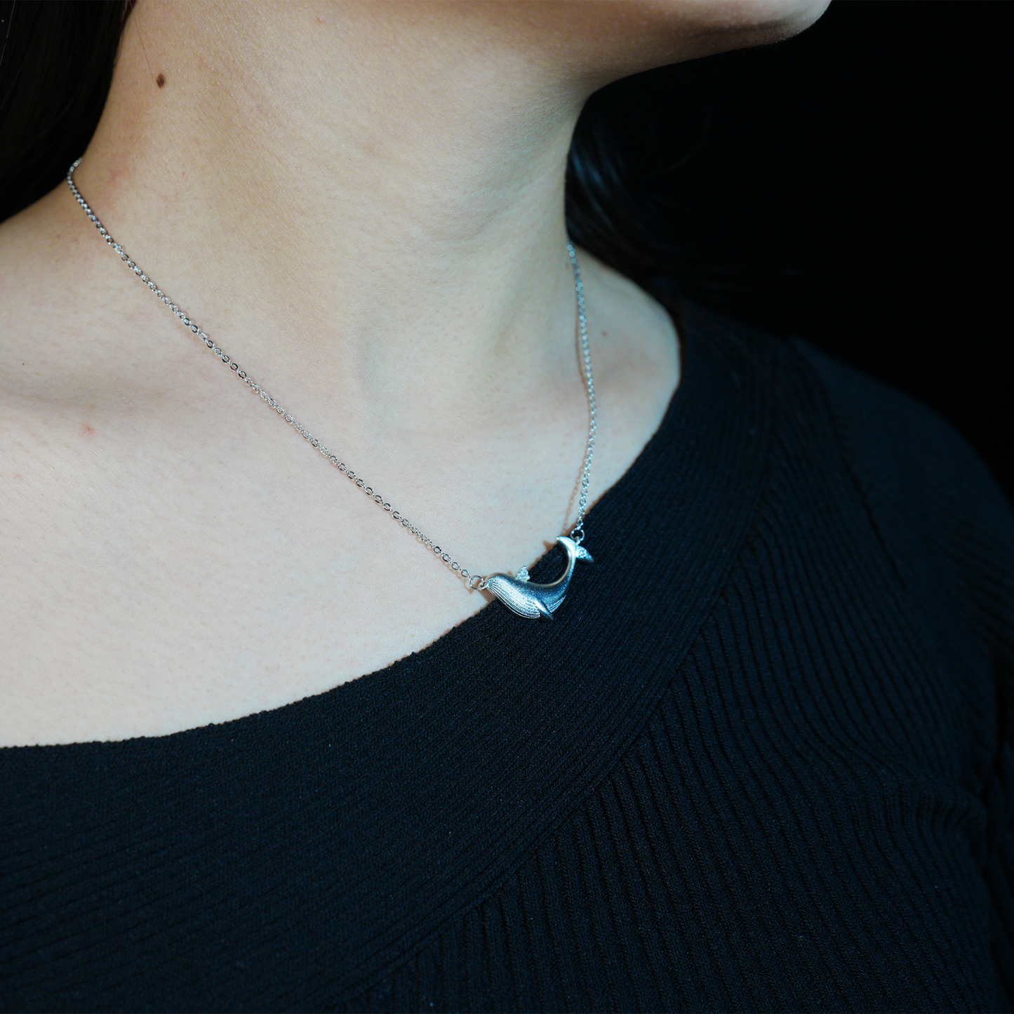 Wal Anhänger Halskette, Süßer Tier Charm, Minimalistischer Choker Schmuck, Alltägliches Geschenk für Sie, Wal Totem