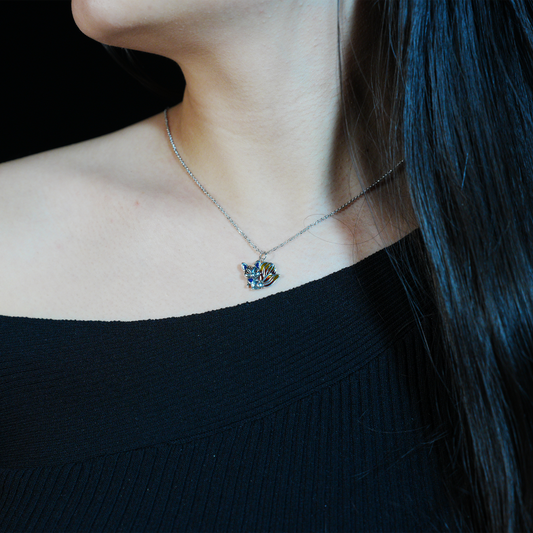 Mystical Fox Necklace | Unique Multi-Tail Fox Pendant | Black Cord Necklace | Magical Gift for Her