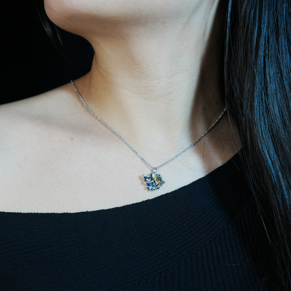 Mystical Fox Necklace | Unique Multi-Tail Fox Pendant | Black Cord Necklace | Magical Gift for Her