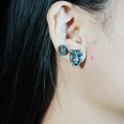 Coiled Snake Talisman Earrings | Gothic Spiritual Studs with Ouroboros Symbol | Unique Birthday Gift for Mystic Jewelry Lovers