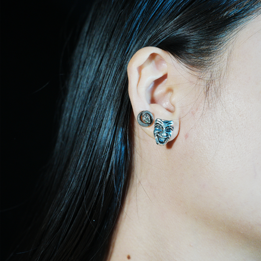 Coiled Snake Talisman Earrings | Gothic Spiritual Studs with Ouroboros Symbol | Unique Birthday Gift for Mystic Jewelry Lovers