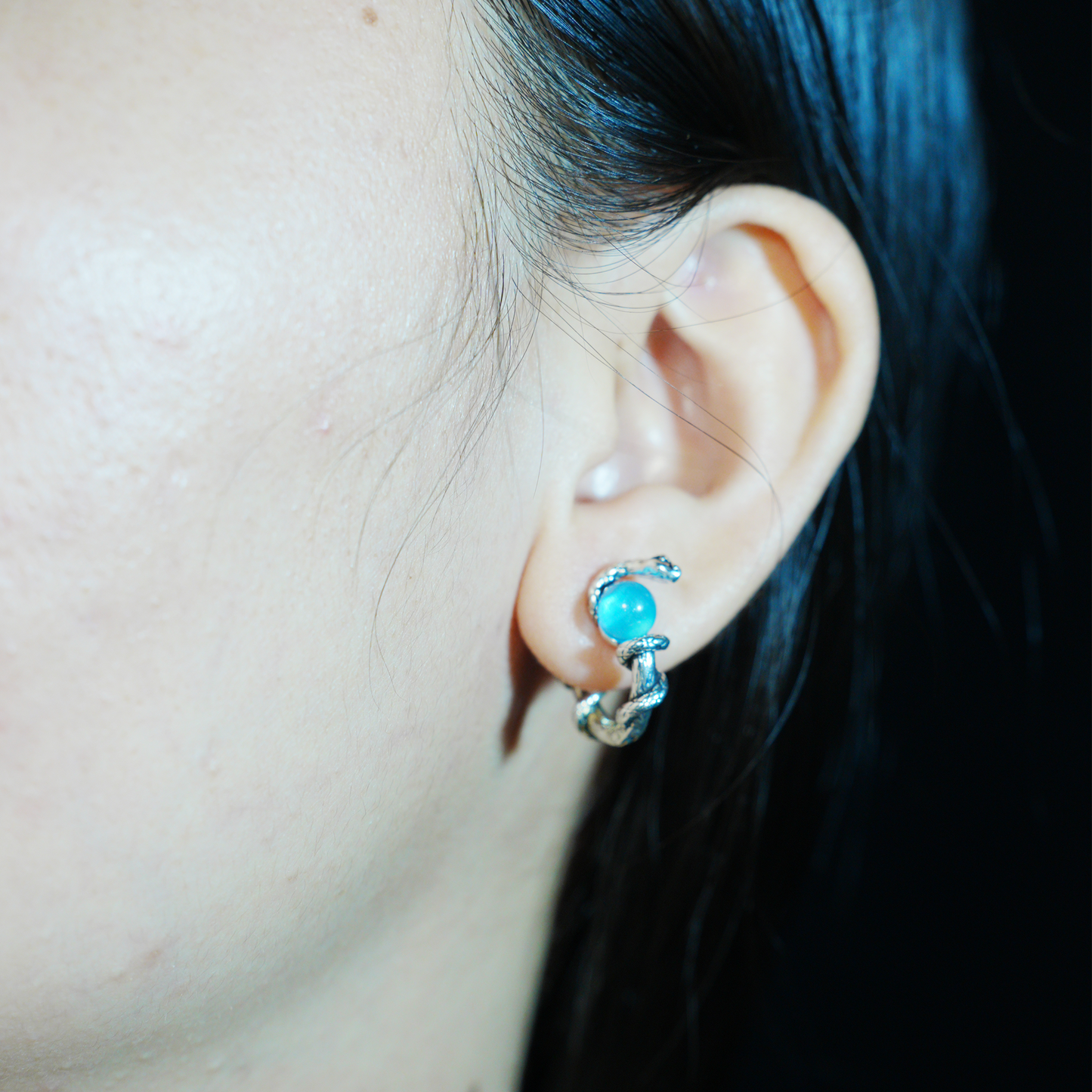 Serpent Guardian Crystal Earrings | Mystical Protection Studs | Unique Gift for Her with Spiritual Style